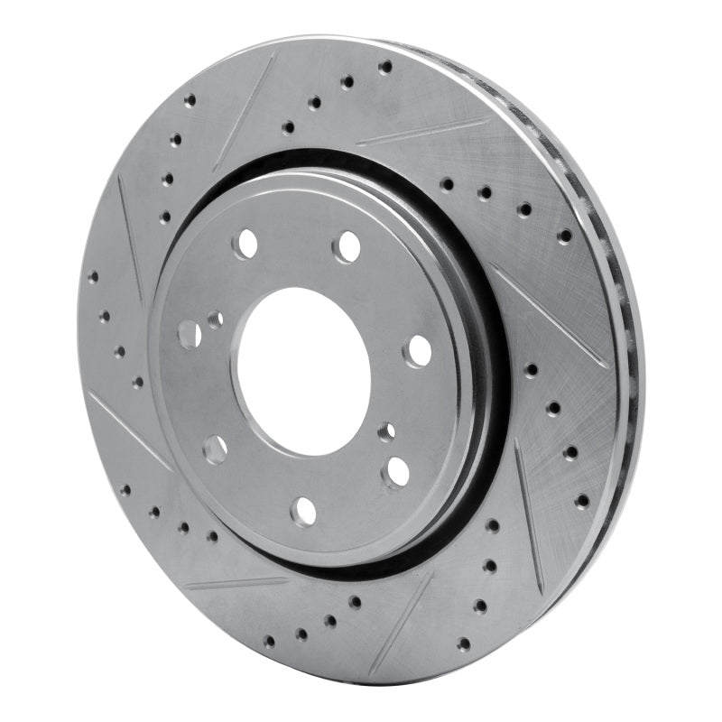 R1 Concepts R1 10-14 Ford F-150 4WD Front Left Drilled & Slotted Silver Brake Rotor