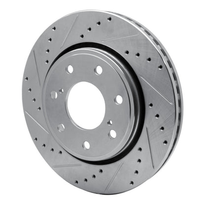 R1 Concepts R1 10-14 Ford F-150 4WD Front Left Drilled & Slotted Silver Brake Rotor