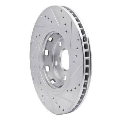 R1 Concepts R1 09-15 Toyota Venza Front Left Drilled & Slotted Silver Brake Rotor