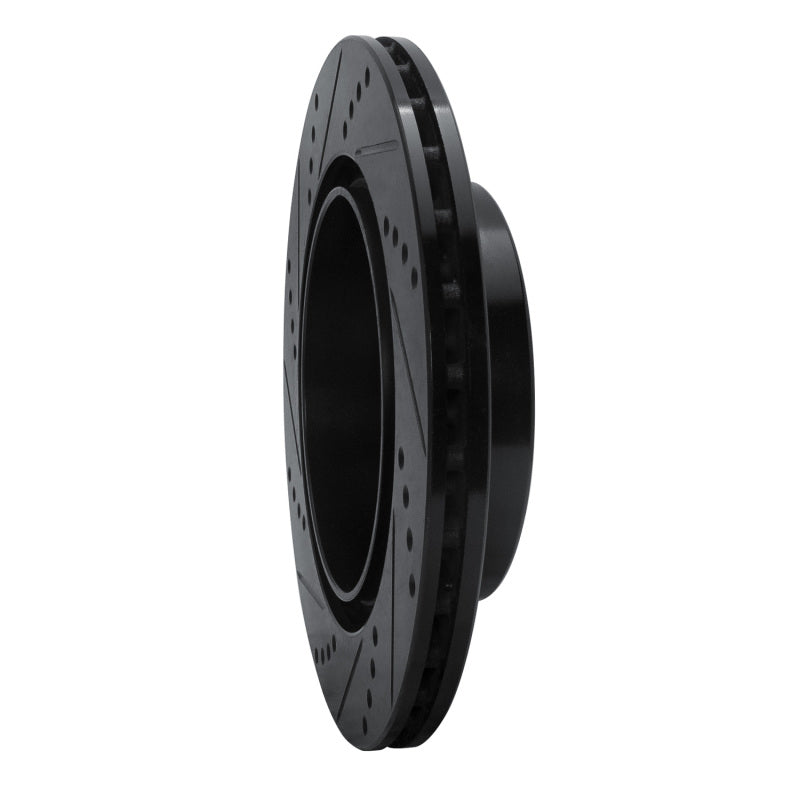 R1 Concepts R1 03-06 Mitsubishi Lancer Rear Right Drilled & Slotted Black Brake Rotor