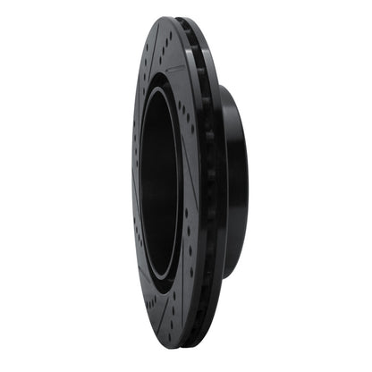 R1 Concepts R1 03-06 Mitsubishi Lancer Rear Right Drilled & Slotted Black Brake Rotor
