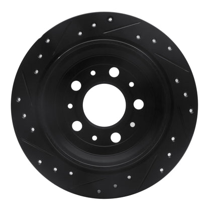 R1 Concepts R1 98-00 Volvo S70 Rear Right Drilled & Slotted Black Brake Rotor