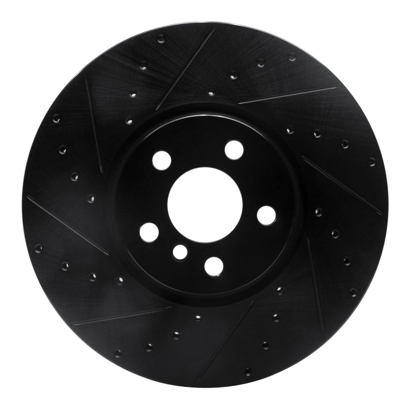 R1 Concepts R1 15-19 Mini Cooper Clubman Front Left Drilled & Slotted Black Brake Rotor