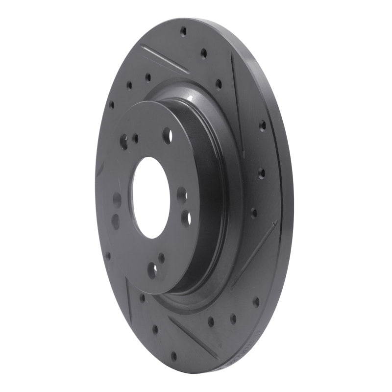 R1 Concepts R1 00-09 Honda S2000 Rear Right Drilled & Slotted Black Brake Rotor