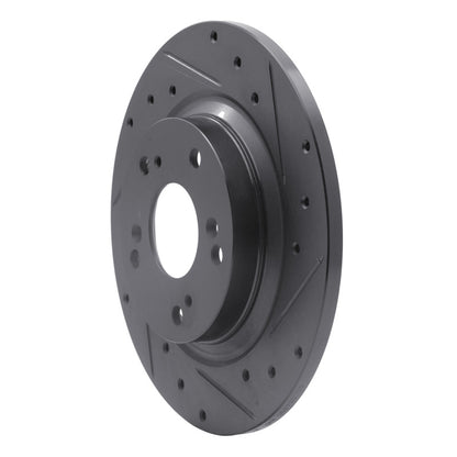 R1 Concepts R1 00-09 Honda S2000 Rear Right Drilled & Slotted Black Brake Rotor