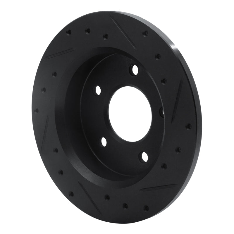 R1 Concepts R1 84-88 Pontiac 6000 Rear Left Drilled & Slotted Black Brake Rotor