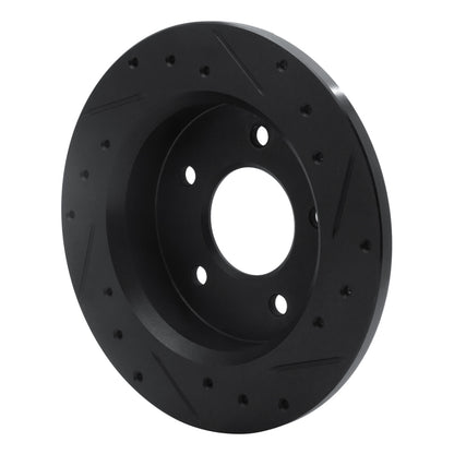 R1 Concepts R1 84-88 Pontiac 6000 Rear Left Drilled & Slotted Black Brake Rotor
