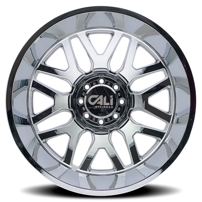 Cali Off-Road 9115D Invader Dually 24x8.25 / 8x200 BP / -232mm Offset / 142mm Hub Chrome Wheel