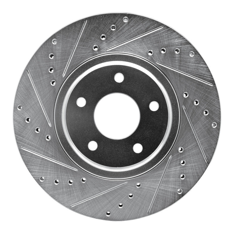 R1 Concepts R1 03-05 Nissan Murano Front Left Drilled & Slotted Silver Brake Rotor