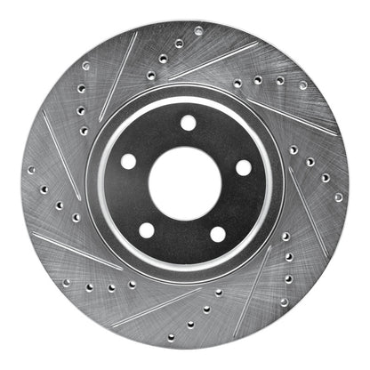 R1 Concepts R1 03-05 Nissan Murano Front Left Drilled & Slotted Silver Brake Rotor