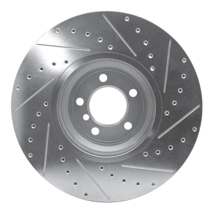 R1 Concepts R1 07-08 BMW ALPINA B7 Front Left Drilled & Slotted Silver Brake Rotor