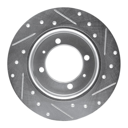 R1 Concepts R1 88-93 Dodge COLT Rear Left Drilled & Slotted Silver Brake Rotor