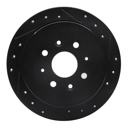 R1 Concepts R1 03-07 Peugeot 307 (Mexico) Rear Right Drilled & Slotted Black Brake Rotor