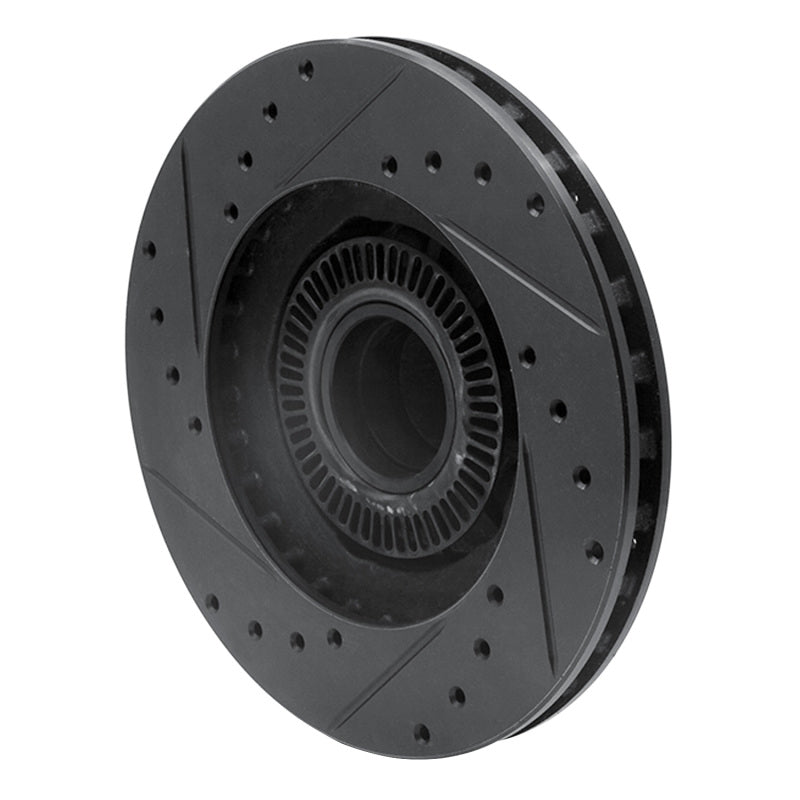 R1 Concepts R1 95-11 Ford Explorer Front Right Drilled & Slotted Black Brake Rotor