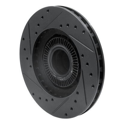 R1 Concepts R1 95-11 Ford Explorer Front Right Drilled & Slotted Black Brake Rotor