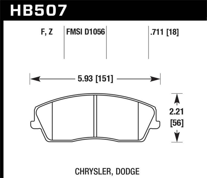 Hawk Performance Hawk 09-10 Dodge Challenger SE/06-10 Charger SE/05-10 Chrysler 300 HPS Street Front Brake Pads