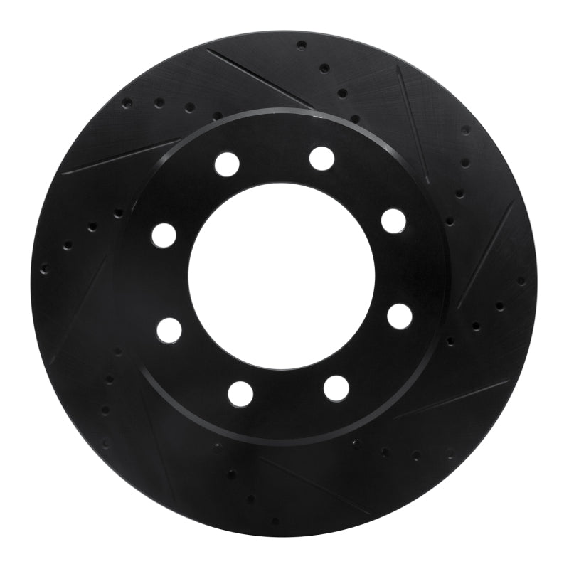 R1 Concepts R1 09-25 Dodge Ram 2500 Front Right Drilled & Slotted Black Brake Rotor