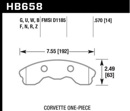 Hawk Performance Hawk 2010-2013 Chevy Corvette Grand Sport (One-Piece Pads) ER-1 Motorsports Front Brake Pads