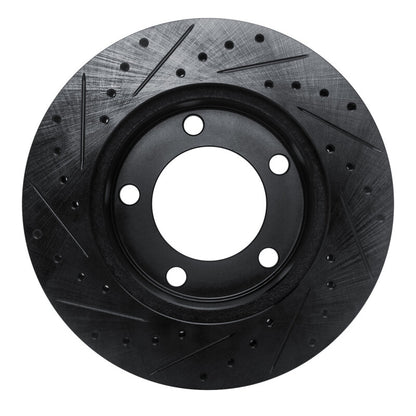 R1 Concepts R1 94-96 Ford F-150 4WD Front Right Drilled & Slotted Black Brake Rotor