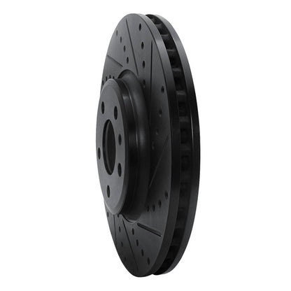R1 Concepts R1 08-12 Audi Q5 (Mexico) Front Right Drilled & Slotted Black Brake Rotor