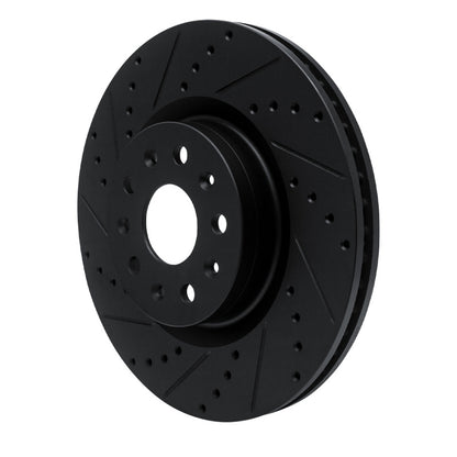 R1 Concepts R1 14-25 Cadillac CTS Front Left Drilled & Slotted Black Brake Rotor