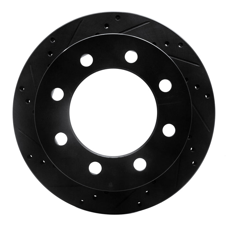 R1 Concepts R1 00-02 Dodge Ram 2500 Rear Left Drilled & Slotted Black Brake Rotor
