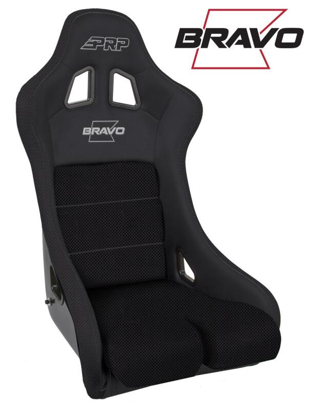 PRP Seats PRP Bravo Composite Seat- Black (PRP Silver Outline/Bravo Silver- Black Stitching)
