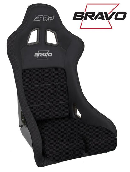 PRP Seats PRP Bravo Composite Seat- Black (PRP Silver Outline/Bravo Silver- Black Stitching)