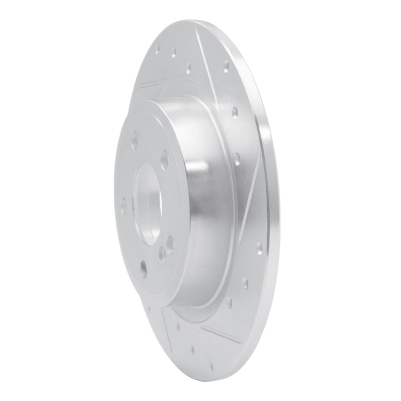 R1 Concepts R1 14-20 Infiniti QX30 Rear Right Drilled & Slotted Silver Brake Rotor