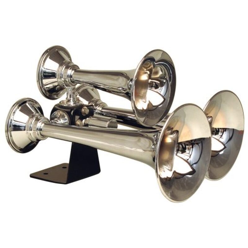 Kleinn Air Horns Kleinn Chrome Triple Horn/ 13.5In/11.75In/8.5In - Chrome-Plated Spun Copper