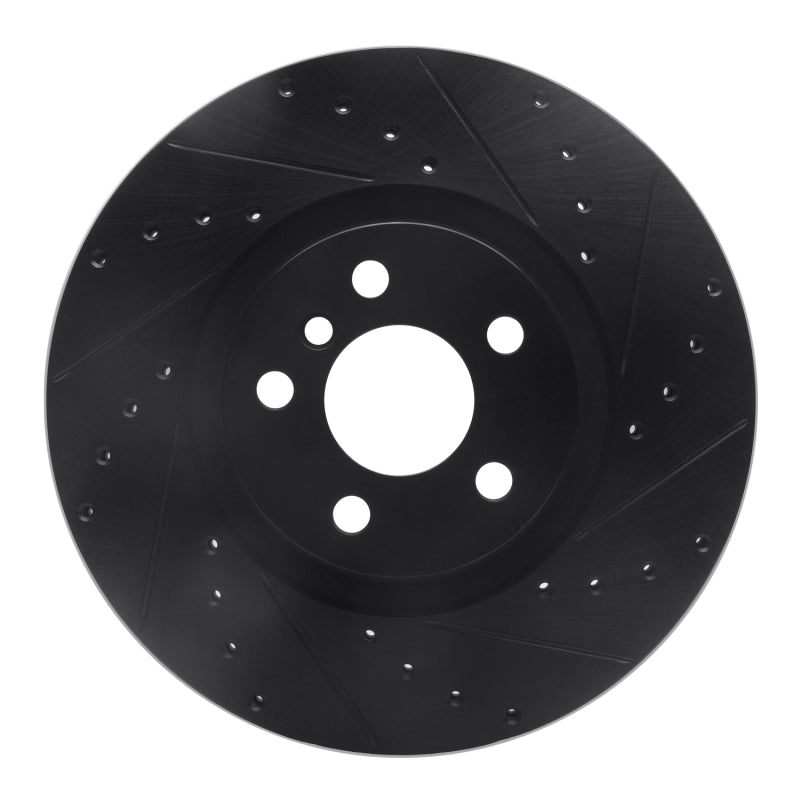 R1 Concepts R1 15-25 BMW 228I xDrive Gran Coupe Front Right Drilled & Slotted Black Brake Rotor