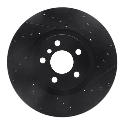 R1 Concepts R1 15-25 BMW 228I xDrive Gran Coupe Front Right Drilled & Slotted Black Brake Rotor