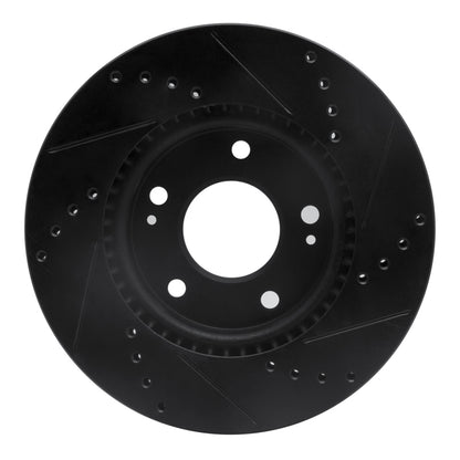 R1 Concepts R1 17-22 Hyundai Ioniq Front Left Drilled & Slotted Black Brake Rotor