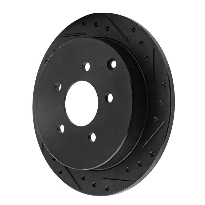 R1 Concepts R1 01-07 Buick Rendezvous Rear Right Drilled & Slotted Black Brake Rotor