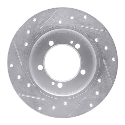 R1 Concepts R1 90-94 Eagle TALON Rear Right Drilled & Slotted Silver Brake Rotor