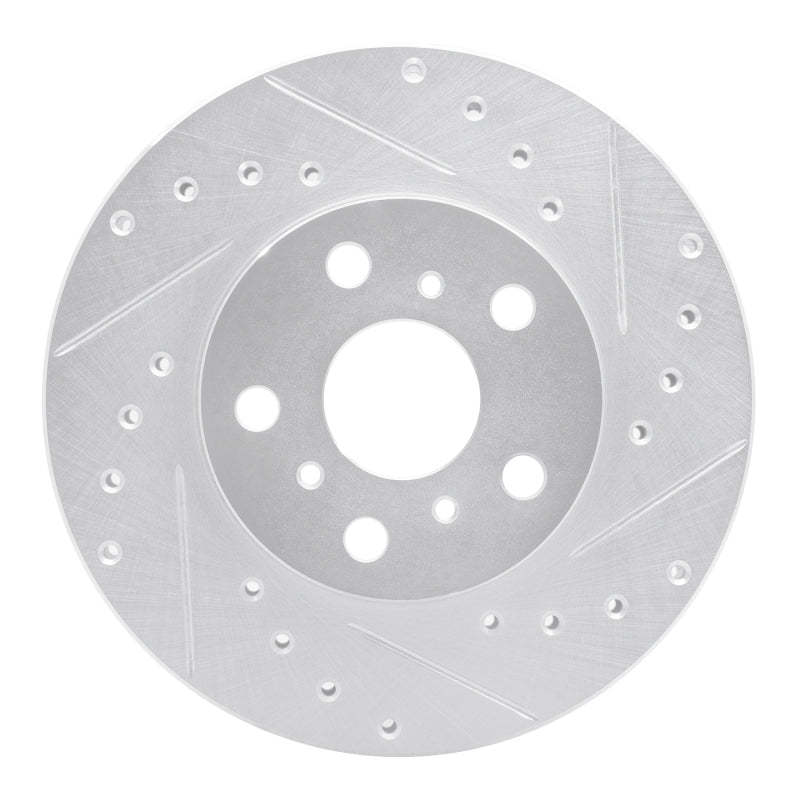 R1 Concepts R1 88-93 Toyota Celica Front Right Drilled & Slotted Silver Brake Rotor