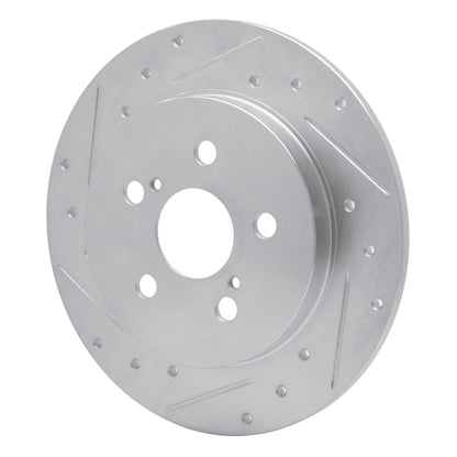 R1 Concepts R1 09-24 Lexus CT200H Rear Left Drilled & Slotted Silver Brake Rotor