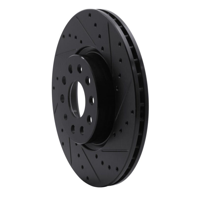 R1 Concepts R1 2005-2025 Audi A3 Quattro Front Right Drilled & Slotted Black Brake Rotor