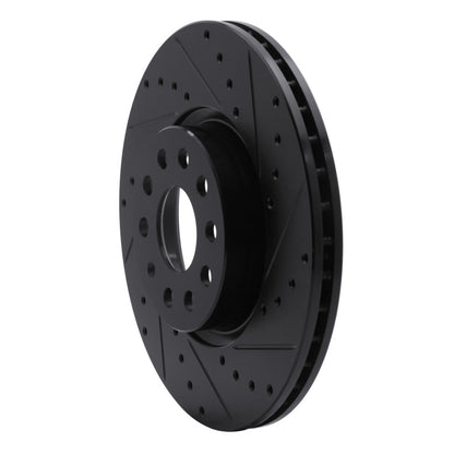 R1 Concepts R1 2005-2025 Audi A3 Quattro Front Right Drilled & Slotted Black Brake Rotor