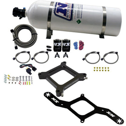 Nitrous Express 4150 Assassin Plate Stage 6 Nitrous Kit (50-300HP) w/15lb Bottle