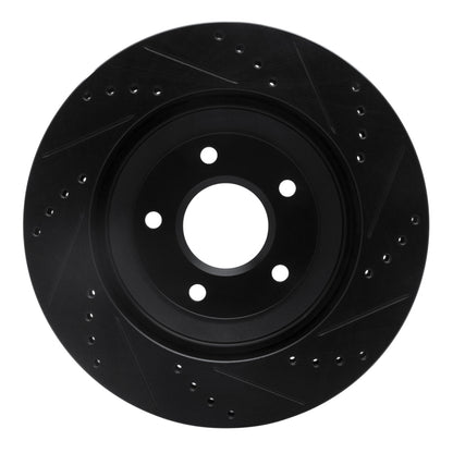 R1 Concepts R1 97-09 Cadillac XLR Right Front Drilled & Slotted Black Brake Rotor