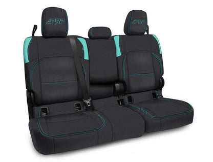 PRP Seats PRP Jeep Wrangler JT Rear Bench Covers - with Armrest - Black/Teal