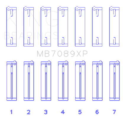 King Engine Bearings Volkswagen VR6 2.8L Performance Main Bearing Set .25 Oversize - 7 Pairs