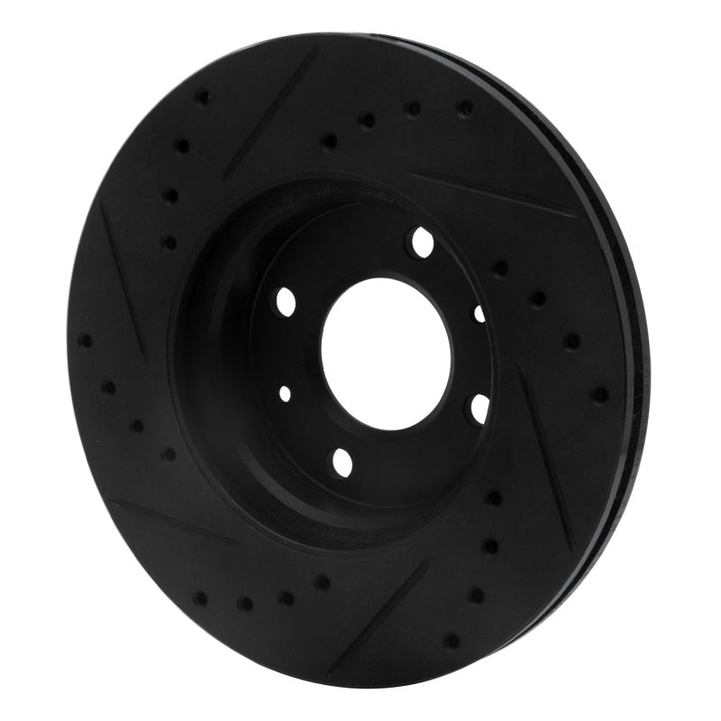 R1 Concepts R1 06-12 Dodge Attitude (Mexico) Front Right Drilled & Slotted Black Brake Rotor