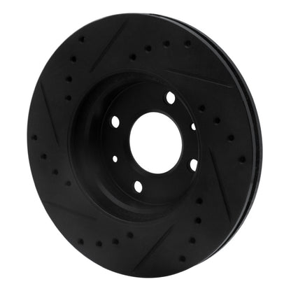 R1 Concepts R1 06-12 Dodge Attitude (Mexico) Front Right Drilled & Slotted Black Brake Rotor