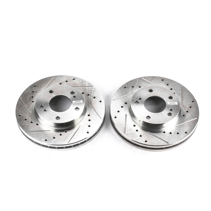 PowerStop Power Stop 89-96 Nissan 300ZX Front Evolution Drilled & Slotted Rotors - Pair