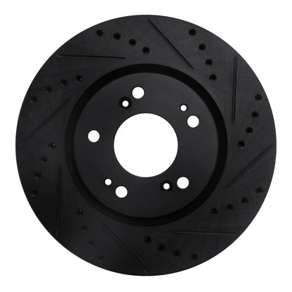 R1 Concepts R1 04-12 Mitsubishi Eclipse Front Right Drilled & Slotted Black Brake Rotor