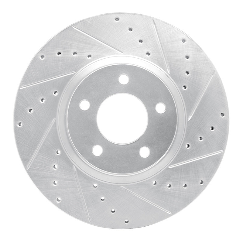 R1 Concepts R1 88-91 Mazda 929 Front Right Drilled & Slotted Silver Brake Rotor