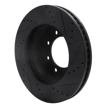 R1 Concepts R1 09-25 Dodge Ram 2500 Front Left Drilled & Slotted Black Brake Rotor