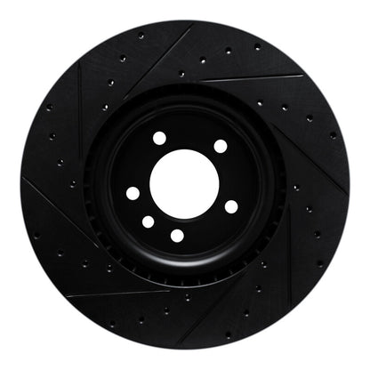 R1 Concepts R1 18-24 Land Rover Range Rover Front Right Drilled & Slotted Black Brake Rotor